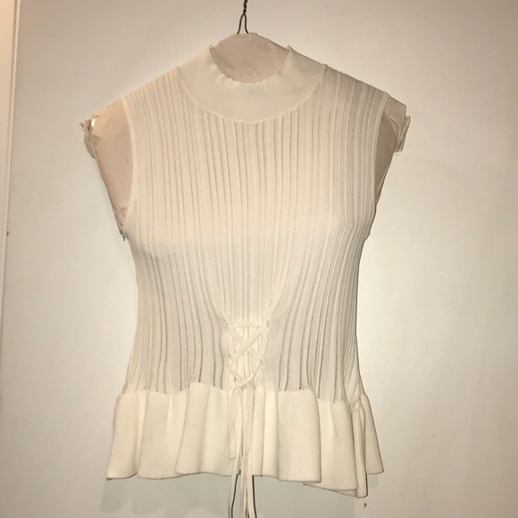 Ronny Kobo Ribbed Sleeveless  Sweater - Picture 1 of 4